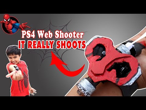 How to make Spiderman PS4 Web shooter that REALLY SHOOTS! | Easy cardboard functional web shooter