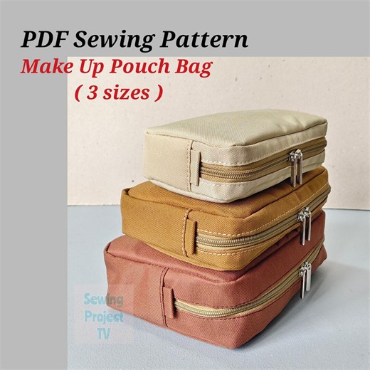 Make up Pouch Bag PDF Sewing Pattern 3 Sizes Multifunction Bag Digital File - Etsy