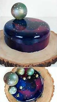 GALAXY Mirror Glaze Cake Decorating
