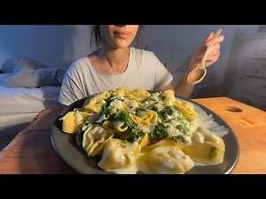[no talking] Creamiest Cheesy Tortellini Pasta 🧀 Mukbang ASMR