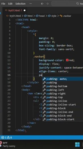 🚀 Build a Modern Navbar in 60 Seconds! | HTML & CSS Flexbox