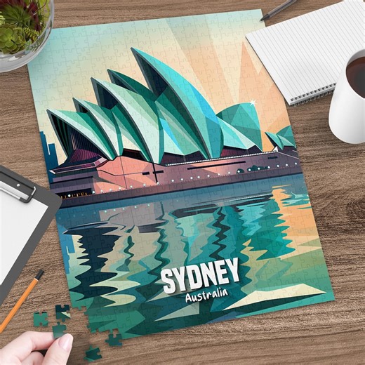 Sydney Opera House Puzzle: Australia Landmark, Colorful Design, Water Reflection - Etsy