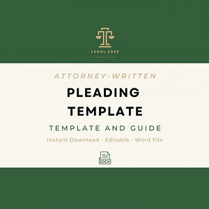 ALMOST FREE Pleading Template | Legal Template | Attorney-written | Pro Se Form | Editable Word Download | Downloadable Legal Template - Etsy