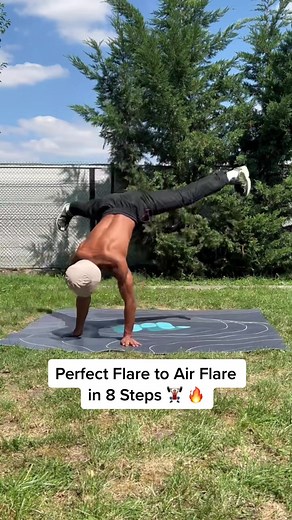 Perfect Flare to Air Flare in 8 Steps 🏋🏽‍♂️ 🔥 #bboy #breakdance #dance #dancer #dancetutorial #tutorial #workout #exercises #powermoves #fypシ
