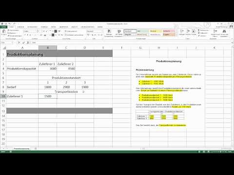 Excel Solver Beispiel 02 - Produktionsplanung