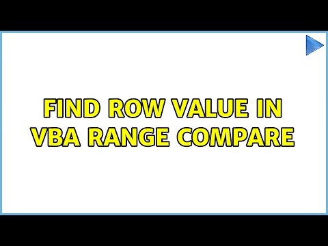 Find Row Value in VBA Range Compare