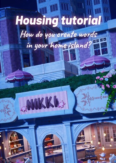 Another tutorial for your home islands! This is how I try to create the Nikki sign in my city 🏙️ I also had a momo sign in one of my older builds! #infinitynikki #infinitynikkihousing #infinitynikkitutorial