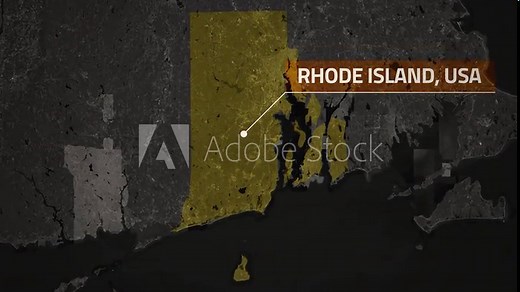 Map of Rhode Island, USA - Map Animation - Rhode Island GIS from World Map - Vox Map Style - State of USA - Infographic & Documentary Ready - 4K