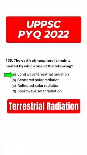 Earth Atmosphere Heating | Terrestrial Radiation and Ecosystem | UPPSC PYQS |