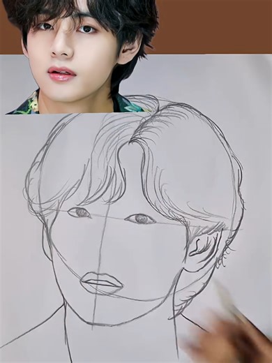 step by step BTS V face drawing #bapurpleart #LIVEIncentiveProgram #drawingchallenge #btsv #bts