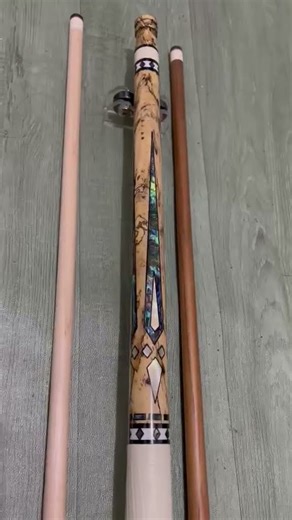 Splatted tamarind cue cored with hard maple - Custom Pool Cue