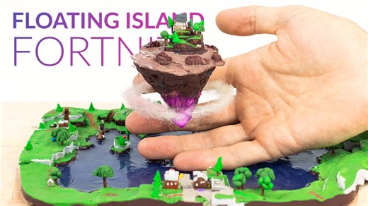 Floating island & Loot Lake (Fortnite Battle Royale) – polymer clay tutorial