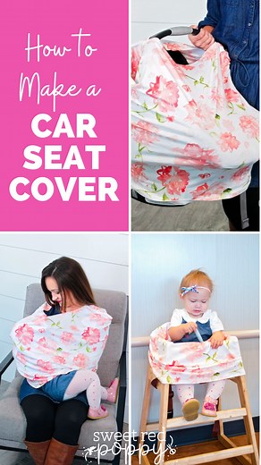9.2K views · 98 reactions | Learn how to sew a seat cover! Not only is this a car seat cover pattern, but it's also a nursing cover pattern, a highchair cover pattern, a shopping cart cover pattern, a changing mat, and an infinity scarf pattern. This cover makes for the perfect baby shower gift for a new mother! Blog link in comments. | Sweet Red Poppy | Facebook