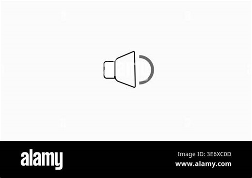 Minimalist black and white speaker icon on white background for design projects. Minimalist speaker symbol for sound control. Speaker icon representing volume and sound Stock Video Footage - Alamy