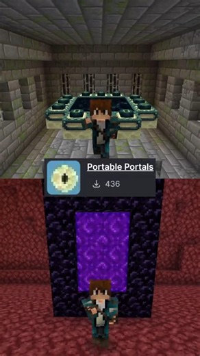 Mod para tener Portales Portátiles que Caben en tu Inventario - Portable portals #minecraft #shors