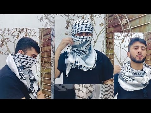 How to tie Palestinian Keffiyeh || SheMagh Tutorial || Majid Shah