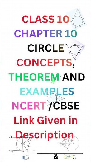 Class 10 | Circle Chapter | Concepts, Theorems & Examples | NCERT/CBSE | Full Explanation #math