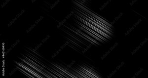 Abstract black background with dynamic 3d lines. White lines on a black background. template for editing, Modern video background animated, screensaver, copy space.