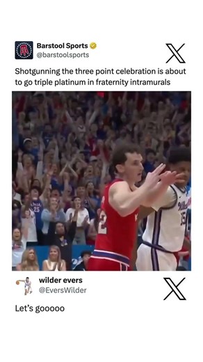 Kansas Walk-On Wilder Evers Celebrates Three-Pointer With Incredible Celebration 🍻 #shorts