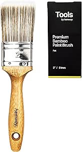 Hemway Bamboo 2 Inch Paint Brush | Premium Sustainable Brush for Painting & Decorating with Emulsion, Gloss, Varnish & Paint on Walls, Fence, Furniture & Ceilings, No Bristle Loss