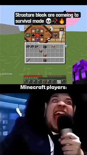 Mojang finally adding structure block in survival mode💀🥀🔥#viral #minecraft #edit #memes #shortsfeed