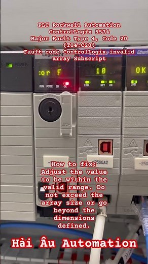 PLC Rockwell Automation ControlLogix 5574 Major Fault T04:C20 ControlLogix invalid array Subscript