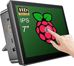 Dual Portable Monitor, 7" 1080P FHD IPS Folding Stacked Triple Laptop Screen Extender, USB-C Plug & Play Travel Extended Computer Display for Laptop PC Windows Mac w/Stand & VESA Mountable