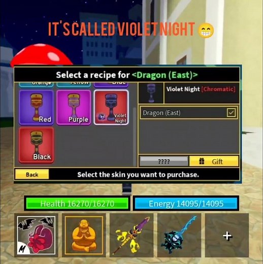 Violet night dragon skin is coming to blox fruits #roblox #bloxfruit