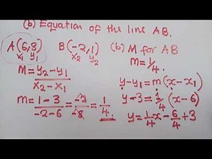 Coordinate Geometry: Lesson 1 - Gradient And Equation Of The Line
