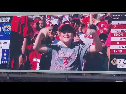 Oklahoma sooners t shirt blaster kids cam 10/4/25 #jumbotron