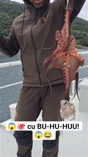 O caracatita 🐙 care a decis sa ne sperie 😱😂🫣 #fishing #octopus #nature #greece