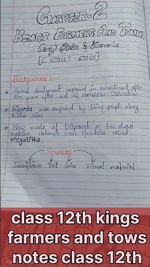Chapter 2 notes | Kings farmers and Towns Class 12th History | #class12 #humanity