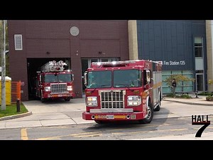 Toronto Fire Services - Pumper 135 & Aerial 135 Responding