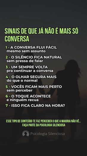 Sinais de que já não é mais só conversa
