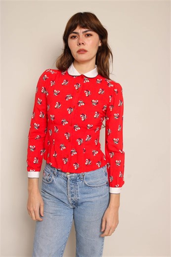 70s Peter Pan Collar Art Deco Abstract Print Shirt by Tomboy, Size XS S - Etsy UK