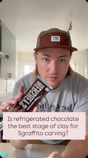 BuschKraft on Instagram: "The comprehensive comparison you didn’t know you needed. What stage of clay is best for sgraffito carving? I always liked the comparison to refrigerated chocolate which I got from Jessica at @clay_share, but that can be a pretty narrow window to hit. Here I tested room temp to frozen to find the sweet spot. 😆 @hersheys #buschkraft #sgraffitopottery #sgraffitoceramics #potterycarving #potterytutorial"
