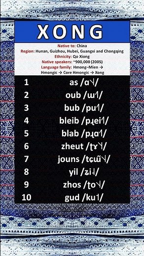 NUMBERS IN THE XONG LANGUAGE