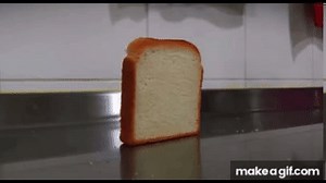 Piece of bread falling over on Make a GIF