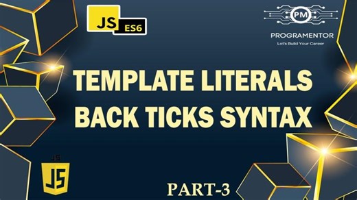 03 - Template Literals In JavaScript | Template String | BackTicks Syntax… | Sunil Tambe
