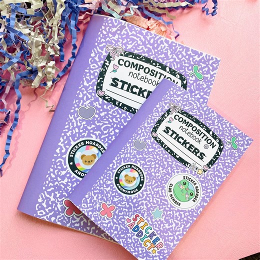 A5 & A6 Composition Notebook Mini Portable Double Sided Reusable Sticker Book - Sticker Hoarder Gift - Etsy UK