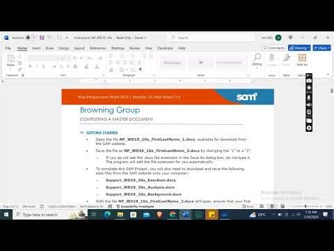New Perspectives Word 2019 | Module 10 SAM Project 1a | Browning Group
