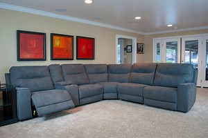 Check out this electric reclining sectional selling to the highest bidder Friday night! Huge and comfy with beautiful easy care fabric! Selling to the highest bidder at the live auction Friday at 7:00 pm! Preview all day! No minimum bids! 5400 South Watt Ave., Sacramento 916 383 2121 | River City Furniture Auction