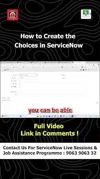 How to Create the Choices in ServiceNow