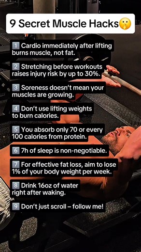 9 Secret Muscle Hacks That Will Accelerate Your Muscle Growth! Follow Lars Langen for more secret muscle hacks to gain more muscle faster! #musclehacks #musclesecrets #gymhacks #gymsecrets #gymmotivation | Lars Langen