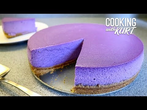 Ube Cheesecake with Graham Cracker Crust and Homemade Coconut Whipped Cream | Cooking with Kurt