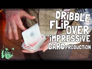 DRiBBLE FLiP OVER impressive CARD PRODUCTiON card magic trick sleight of hand TUTORiAL