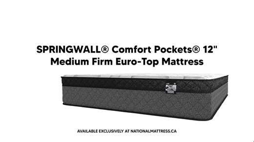 SPRINGWALL® Comfort Pockets® 12" Medium Firm Euro-Top Mattress - Queen RV (Short Queen) Product Video