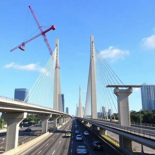 Skyway Bridge Melbourne 2025/2026: Precast Segment Launchers Over Live Highway Lanes #shortvideo