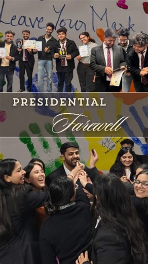 People Management Club on Instagram: "End of a tenure. Beginning of a legacy. 🖋️ To our President—thank you for the 'Executive Orders' that moved us forward and the mentorship that kept us together. The Batch of 2026 was lucky to have you at the helm. Mission accomplished. 🤝🏛️ ​[ Amity Business School, Batch of 2026, People Management Club, College Farewell, Leadership Journey, New Beginnings, Emotional Sign-off, Student Life, Trending ] #amity ​#amityuniversitynoida #farewell #trending #reel