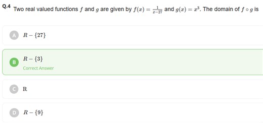 Two real valued functions f and g are given by f(x) = \frac{1}{... | Filo